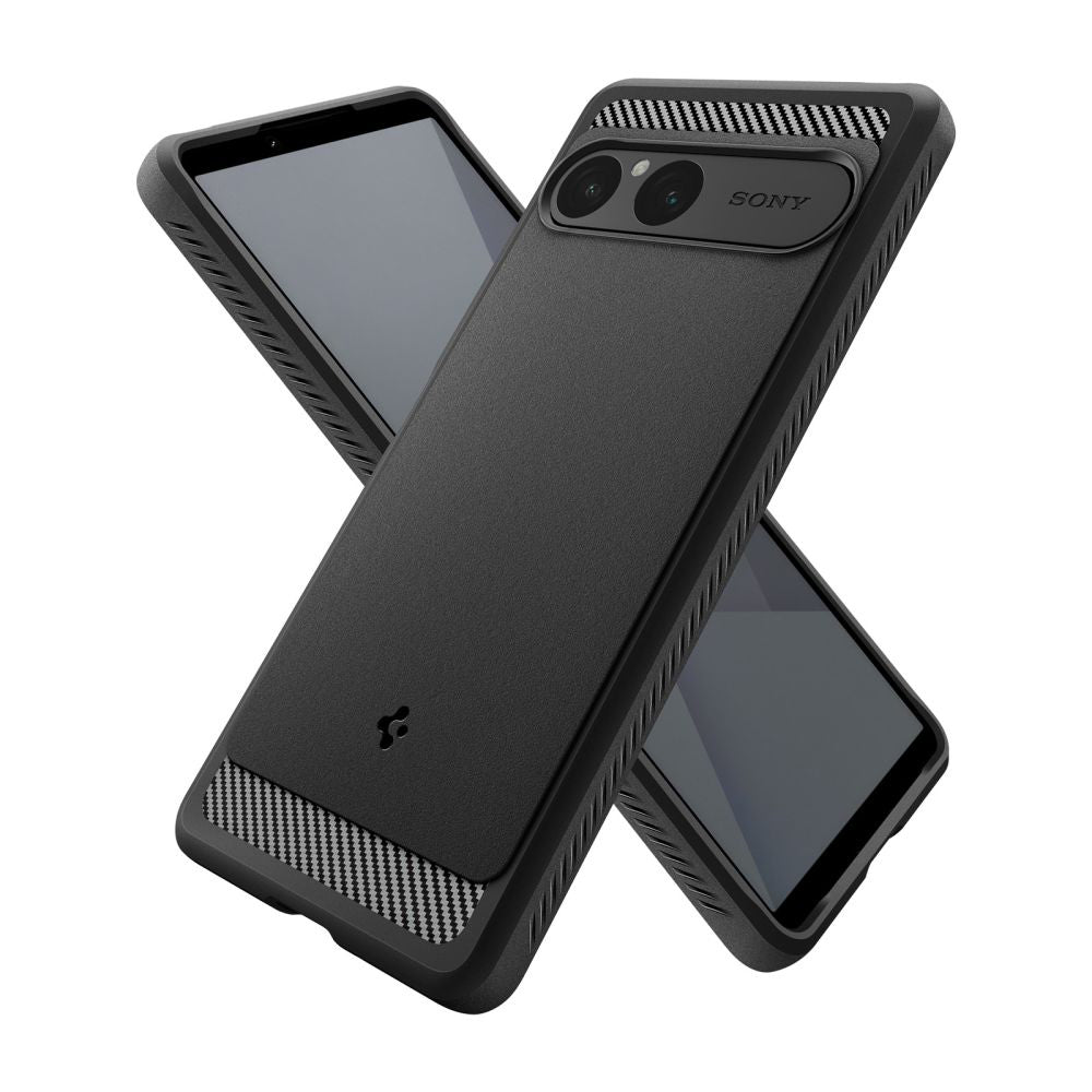 Tok Sony Xperia 10 VII-hez, Spigen, Rugged Armor, Fekete ACS09592
