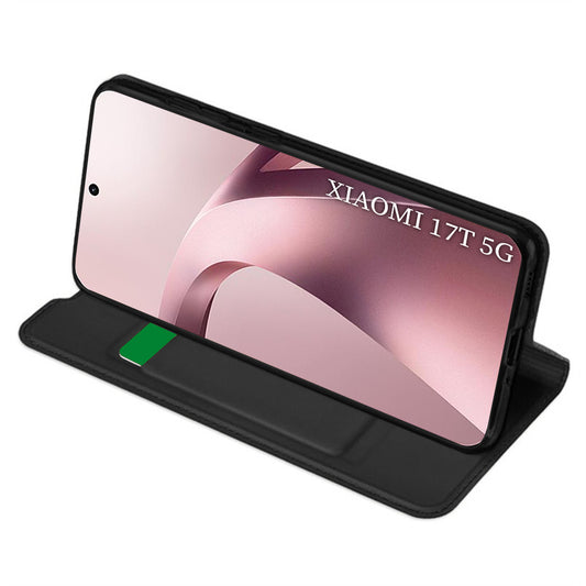 Tok Xiaomi 17T-hez, Techsuit, Magskin Book, Fekete