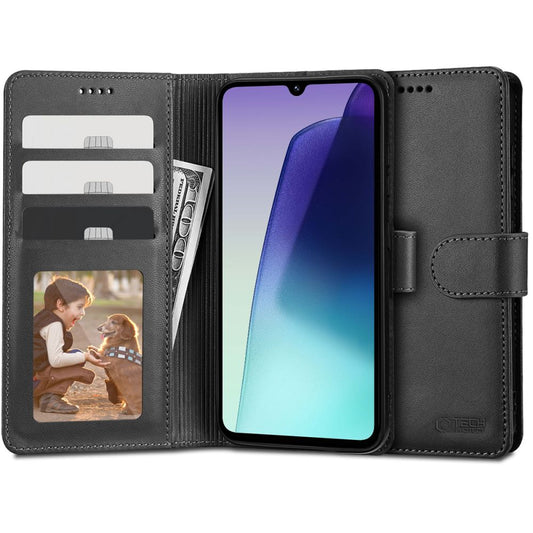Táska Xiaomi Poco C75 / Redmi 14C, Tech-Protect, pénztárca, Fekete