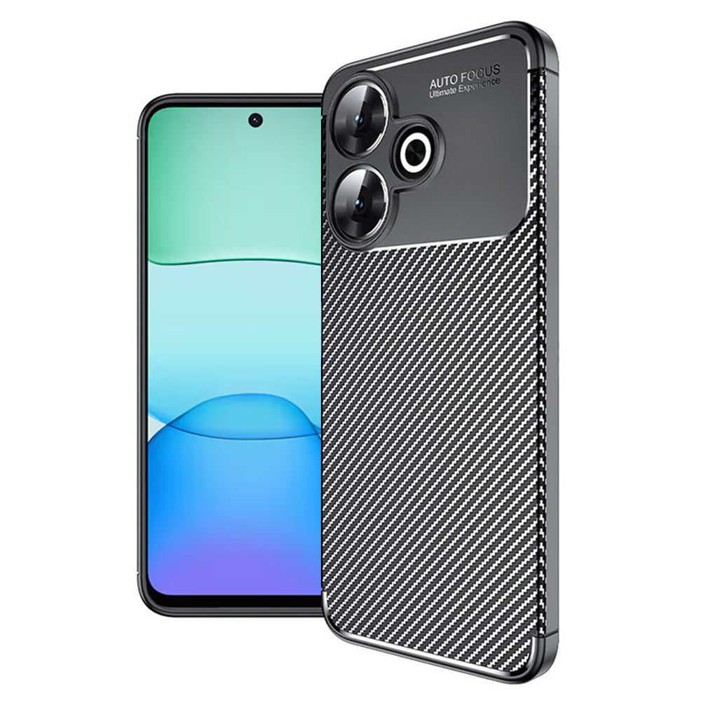 Tok Xiaomi Poco M6 4G / Redmi 13-hoz, Techsuit, CarbonFiber, Fekete