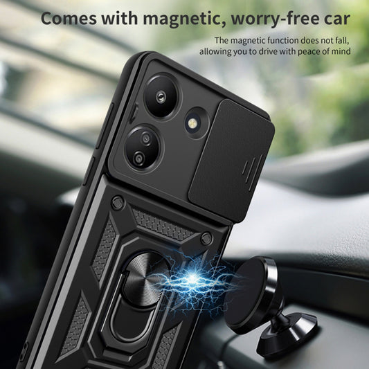 Tok Xiaomi Redmi 13C 5G-hez, Techsuit, CamShield, Fekete