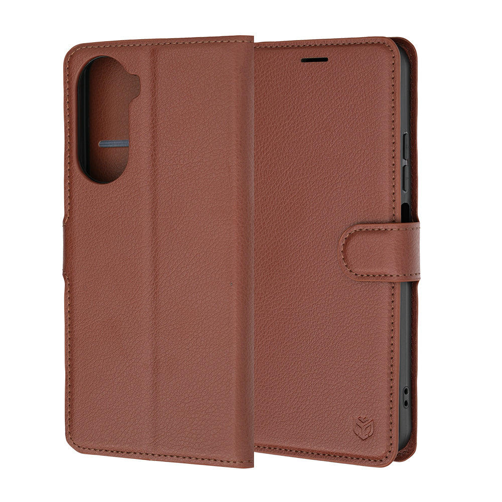 Tok Xiaomi Redmi A7 Pro 4G-hez, Techsuit, bőr folio, barna