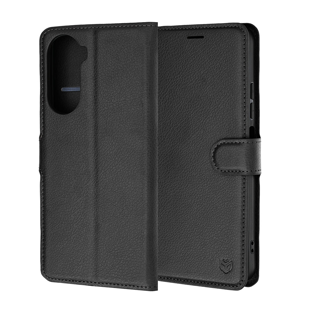 Tok Xiaomi Redmi A7 Pro 4G-hez, Techsuit, bőr folio, fekete