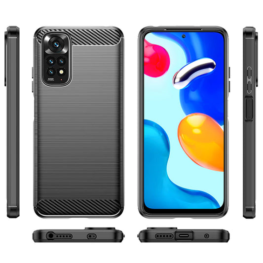 Tok Xiaomi Redmi Note 11S / Note 11-hez, Techsuit, Karbon, Fekete