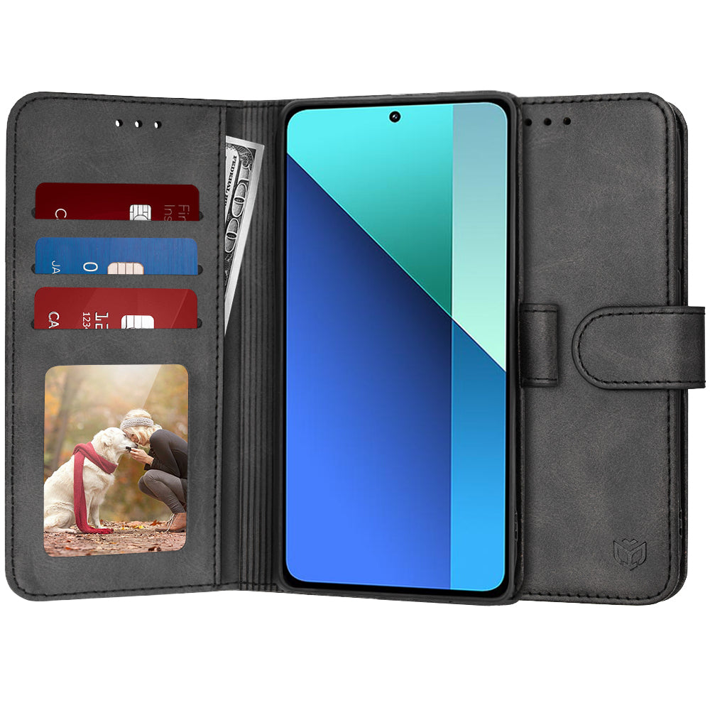 Tok Xiaomi Redmi Note 13 4G-hez, Techsuit, Diary Book, Fekete