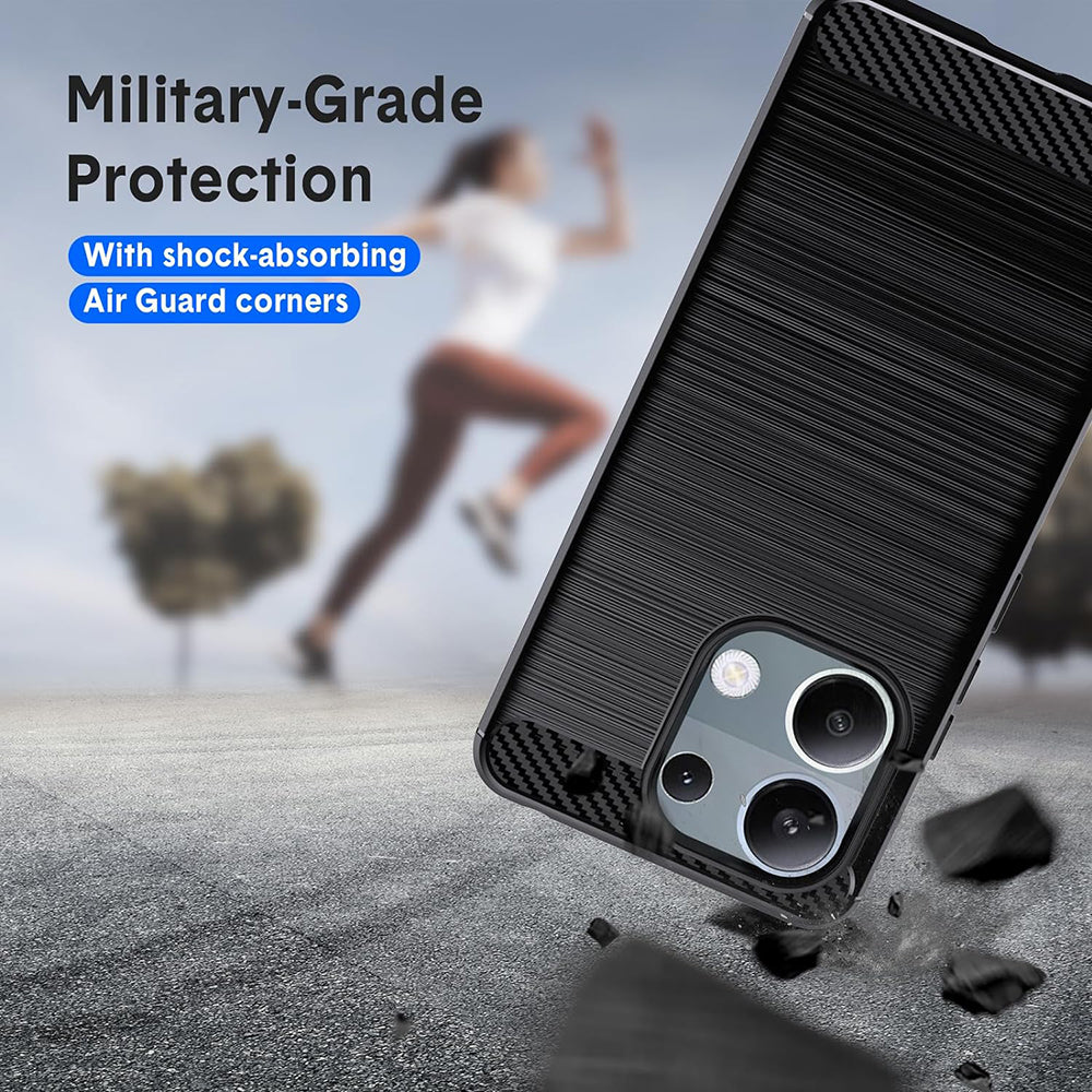 Tok Xiaomi Redmi Note 13 Pro 4G / Poco M6 Pro 4G-hez, Techsuit, Karbon, Fekete