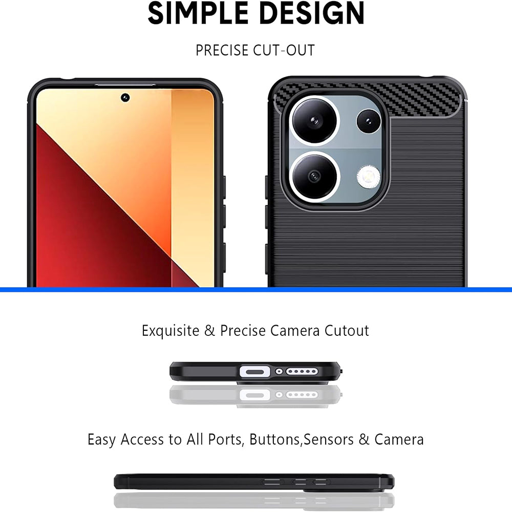 Tok Xiaomi Redmi Note 13 Pro 4G / Poco M6 Pro 4G-hez, Techsuit, Karbon, Fekete