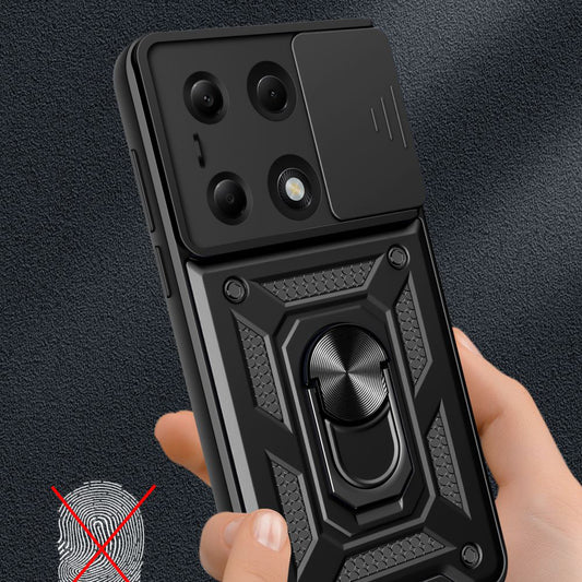Tok Xiaomi Redmi Note 14S / Note 13 Pro 4G / Poco M6 Pro 4G-hez, Techsuit, CamShield, Fekete