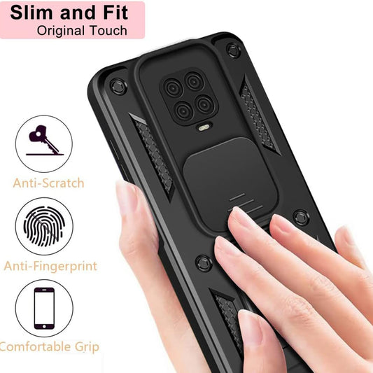 Tok Xiaomi Redmi Note 9S / Note 9 Pro / Note 9 Pro Max készülékhez, Techsuit, CamShield, Fekete