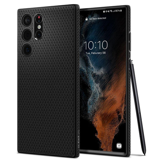 tok Samsung Galaxy S22 Ultra 5G S908, Spigen, Liquid Air Matte, fekete ACS03915, Samsung Galaxy S22 Ultra 5G S908, Spigen, Liquid Air Matte, fekete ACS03915