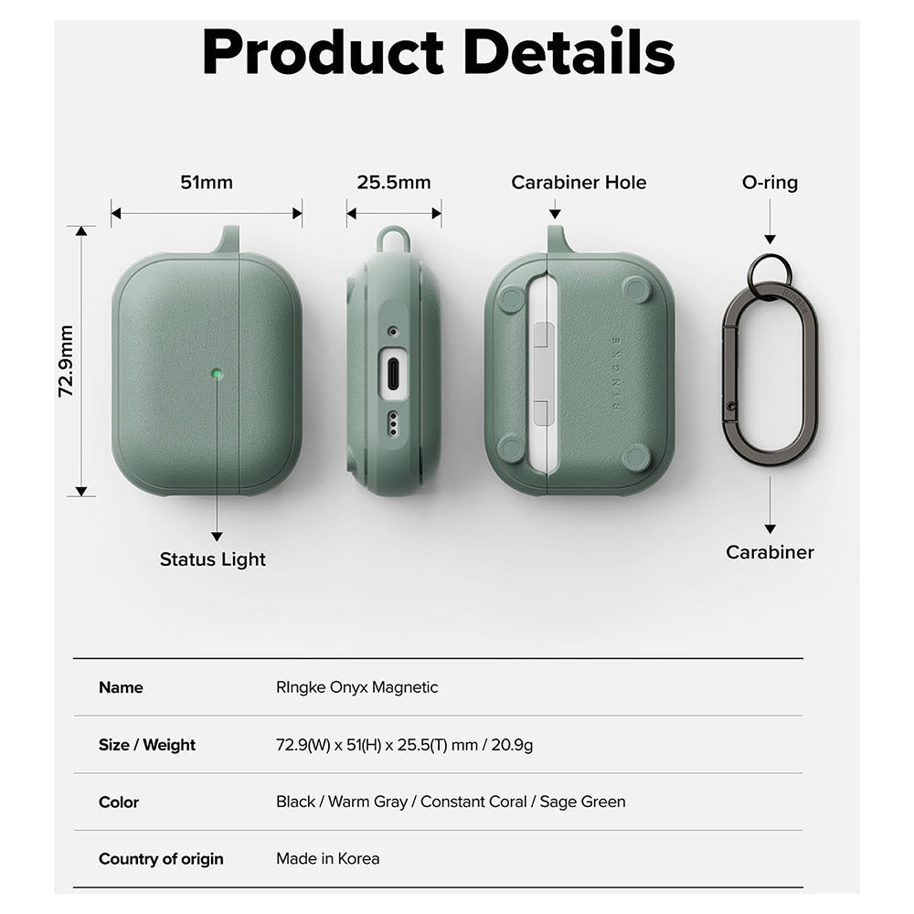 Ringke Onyx mágneses tok Apple AirPods Pro 3-hoz, zöld