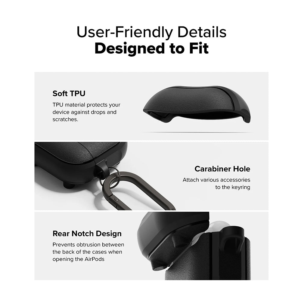 Ringke Onyx mágneses tok Apple AirPods 4-hez, szürke