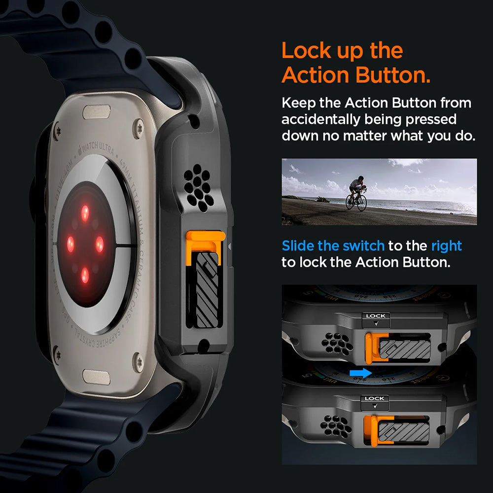 Spigen Lock Fit tok Apple Watch Ultra Series-hez, matt fekete ACS06208