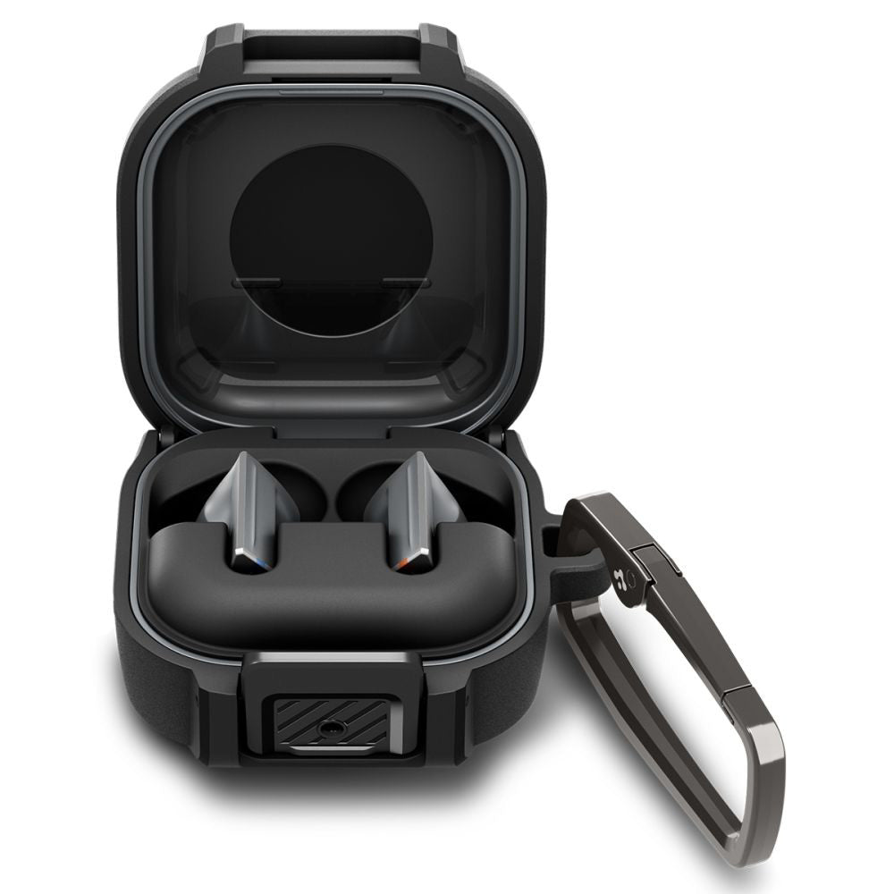 Spigen Lock Fit tok Samsung Galaxy Buds4 / Buds4 Pro-hoz, Matt Fekete ACS11202