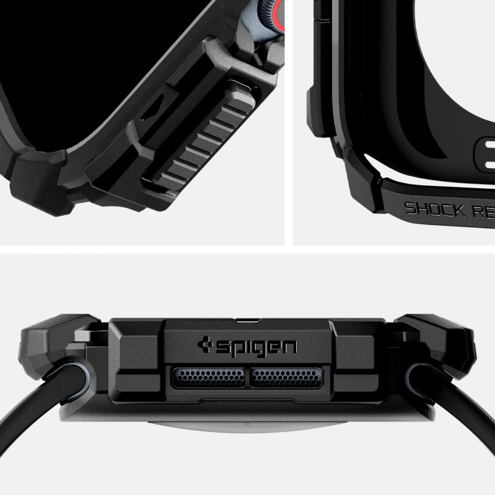 Spigen Rugged Armor tok Apple Watch Series 10 / 11 42mm-hez, Fekete ACS08585