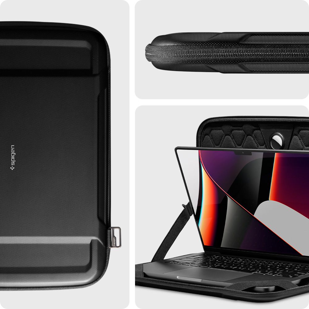 Spigen Rugged Armor tok 13 hüvelykes - 14 hüvelykes laptophoz, fekete AFA04270