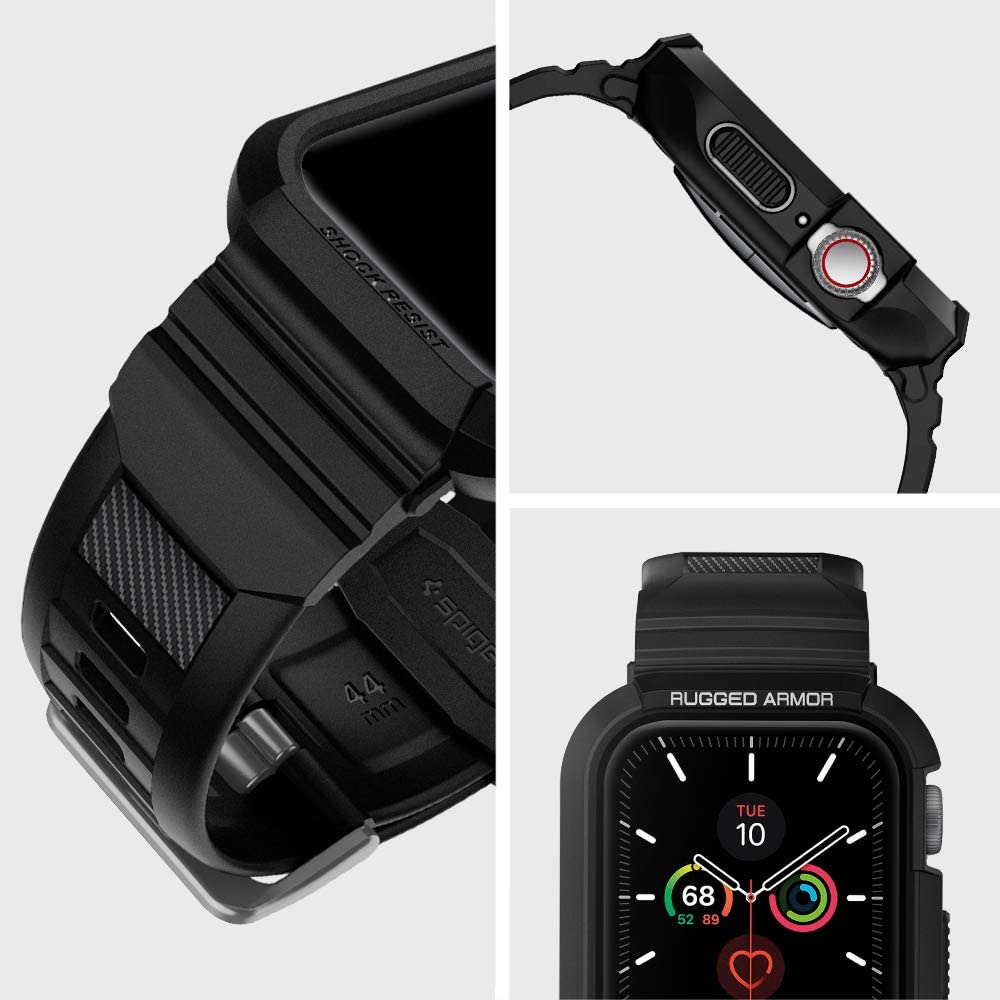 Spigen Rugged Armor Pro tok Apple Watch 44mm Series-hez, Fekete 062CS25324