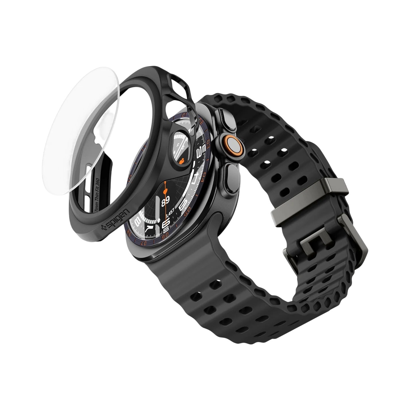 Spigen Thin Fit 360 tok Samsung Galaxy Watch Ultra2-höz, fekete ACS11609