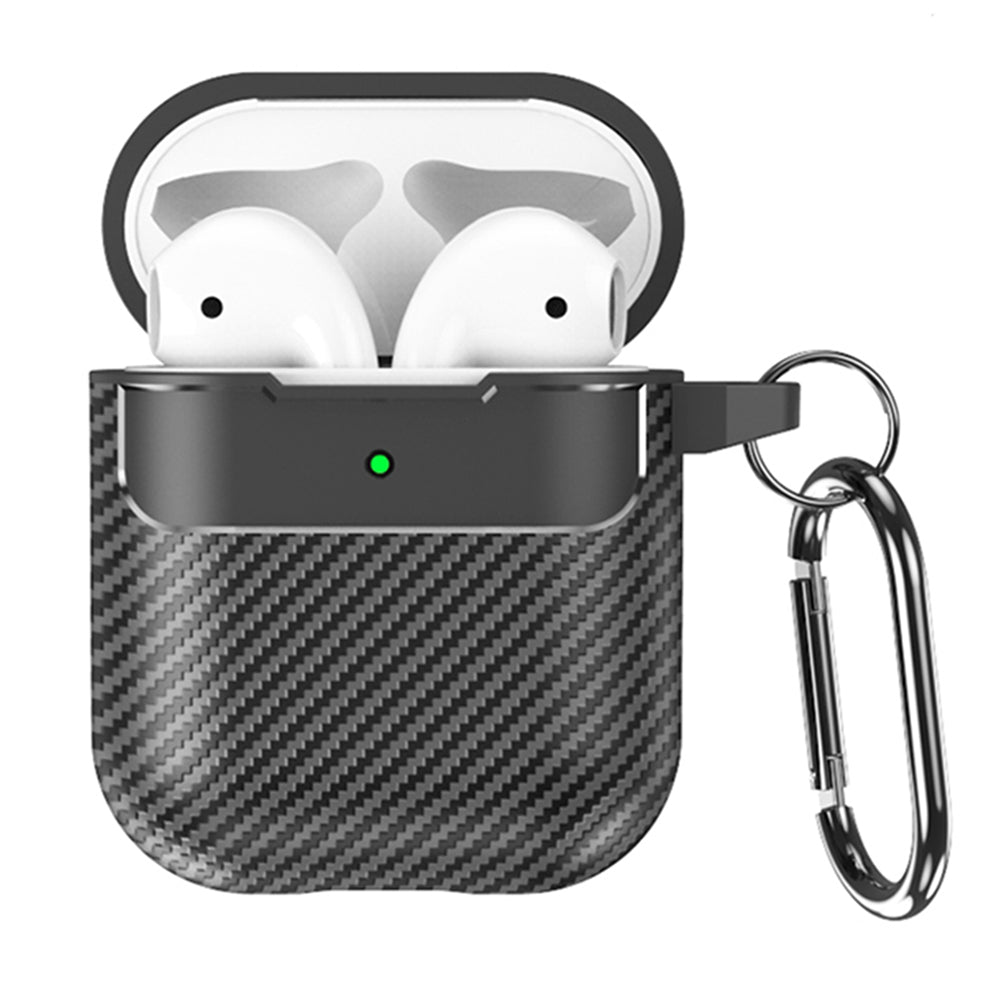 Techsuit CarbonFiber tok Apple AirPods Gen 2 / Gen 1-hez, fekete