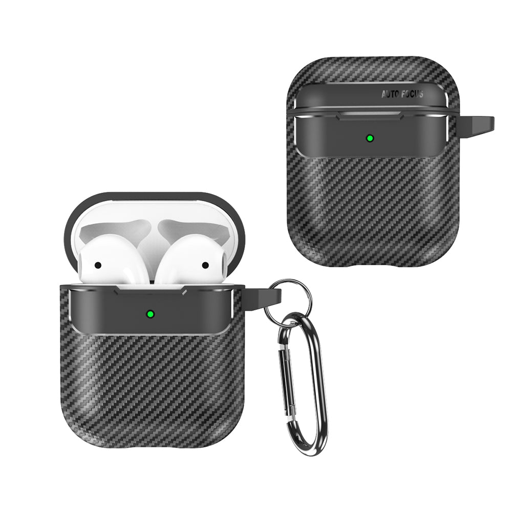 Techsuit CarbonFiber tok Apple AirPods Gen 2 / Gen 1-hez, fekete
