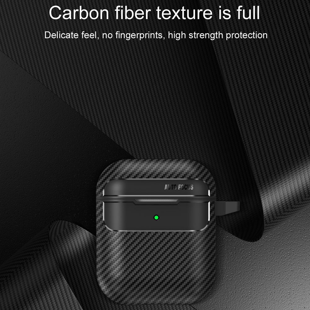 Techsuit CarbonFiber tok Apple AirPods Gen 2 / Gen 1-hez, fekete
