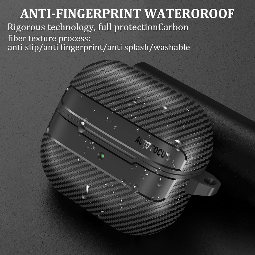 Techsuit CarbonFiber tok Samsung Galaxy Buds3 FE / Buds3 Pro / Buds3 számára, fekete