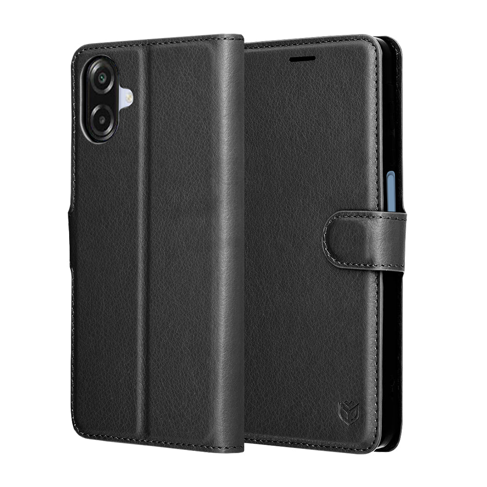 Case for Samsung Galaxy A07 4G A075, Techsuit, Leather Folio, Black