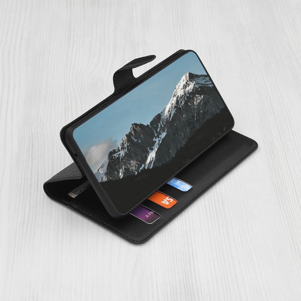 Case for Samsung Galaxy A07 4G A075, Techsuit, Leather Folio, Black