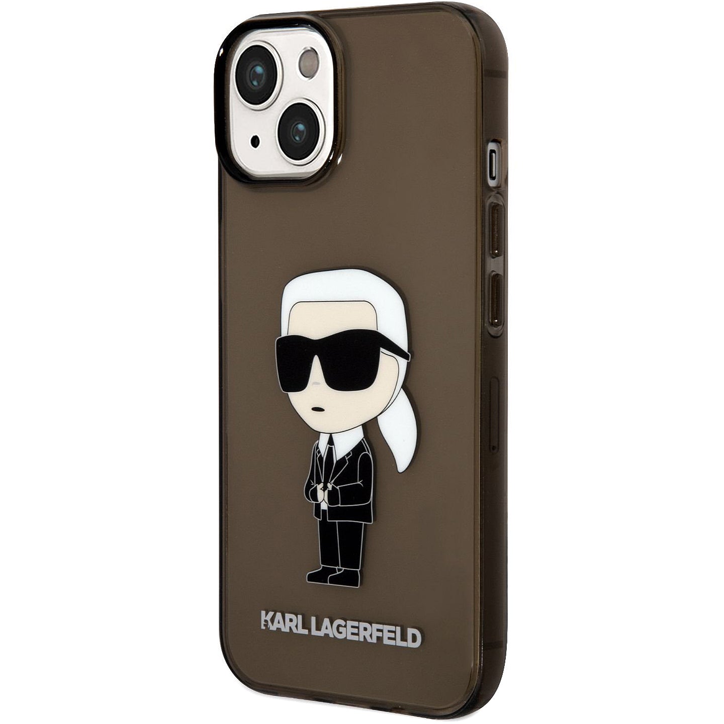 Karl Lagerfeld IML TPU tok Apple iPhone 14 Plus-hoz, Ikonik NFT, Átlátszó Fekete KLHCP14MHNIKTCK