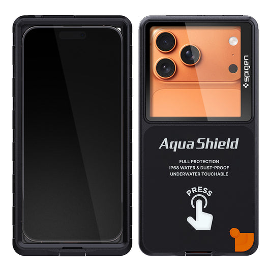 Spigen univerzális vízálló tok max. 6,9 hüvelykes telefonhoz, Aqua Shield A604, fekete ACS11675