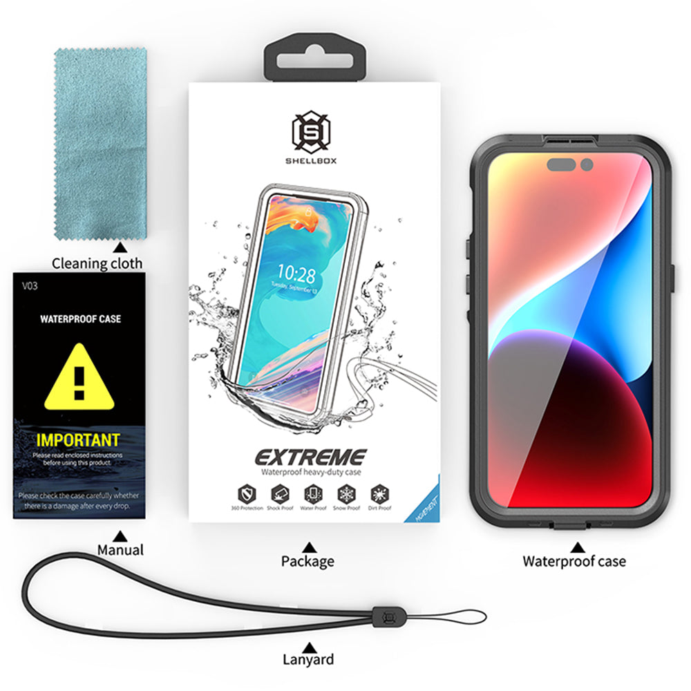 Waterproof MagSafe tok Apple iPhone 15 Pro Max-hoz, ShellBox, fekete