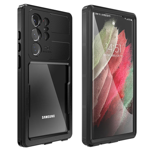 Vízálló tok Samsung Galaxy S23 Ultra S918-hoz, ShellBox, Fekete