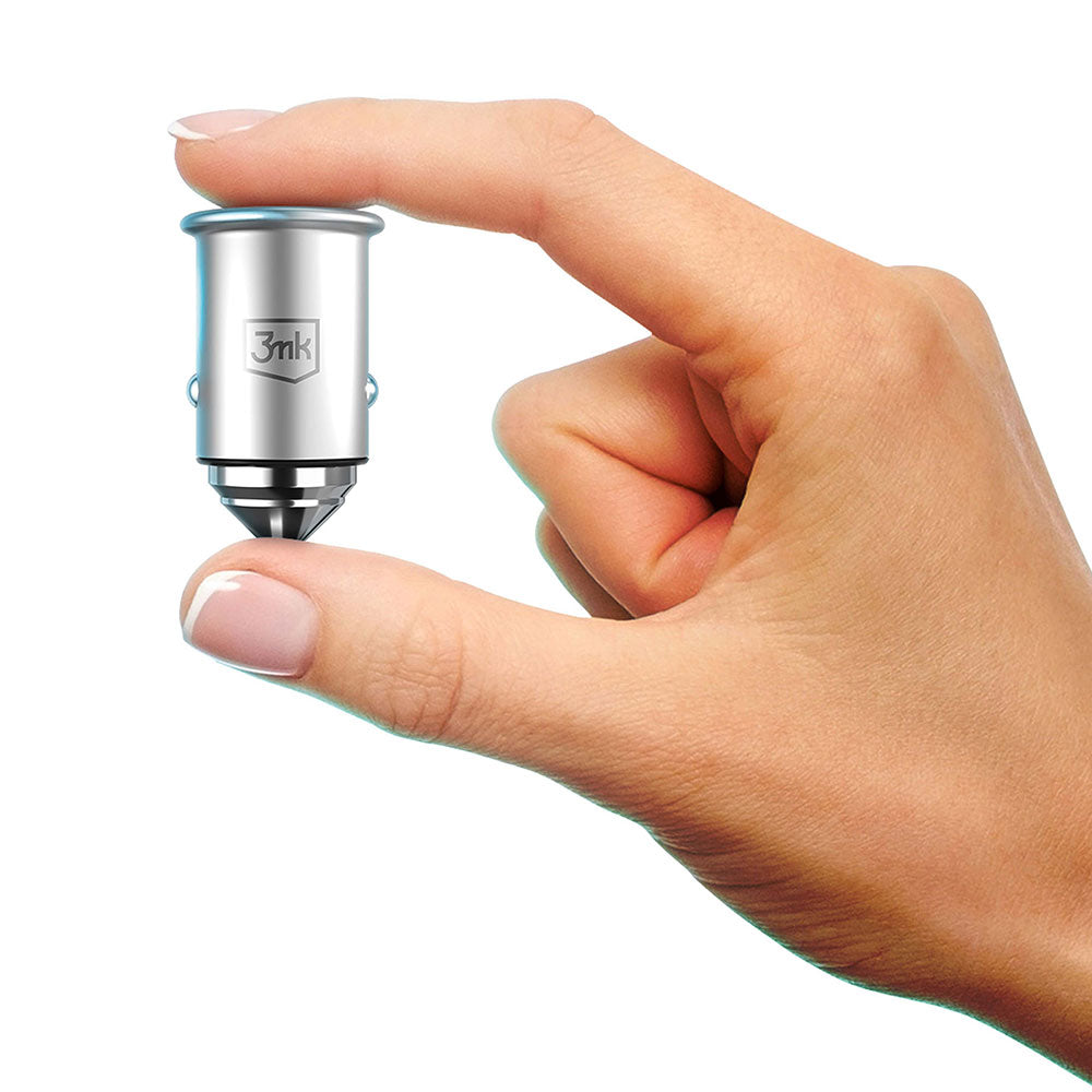 Autótöltő 3MK Hyper, 45W, 3A, 1 x USB-A - 1 x USB-C, Ezüst