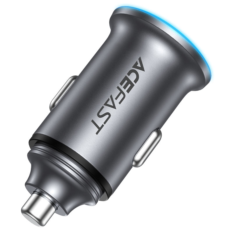 Acefast B15 autós töltő, 65W, 3.25A, 1 X USB-A - 1 x USB-C, szürke