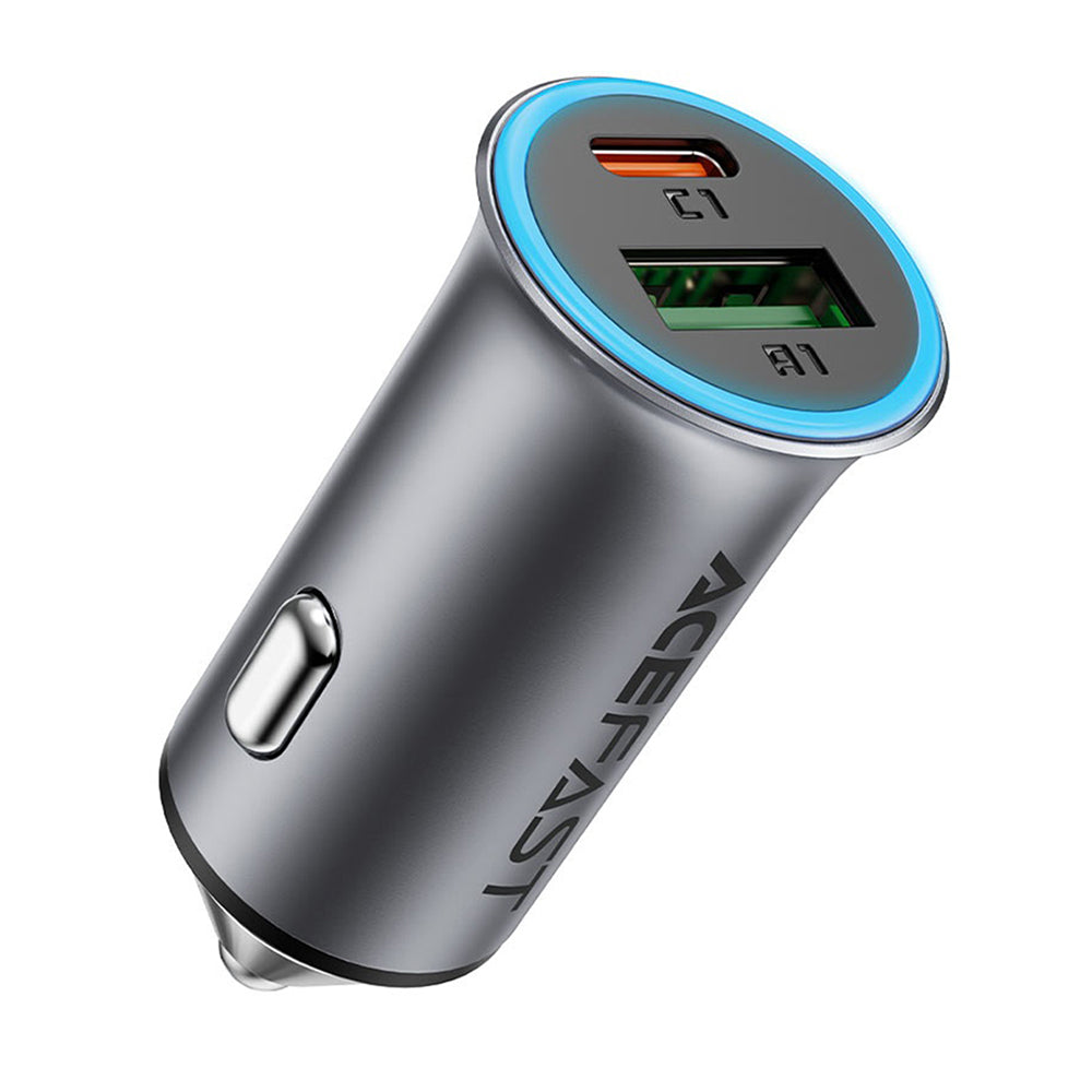 Acefast B16 autós töltő, 95W, 3.25A, 1 x USB-A - 1 x USB-C, szürke