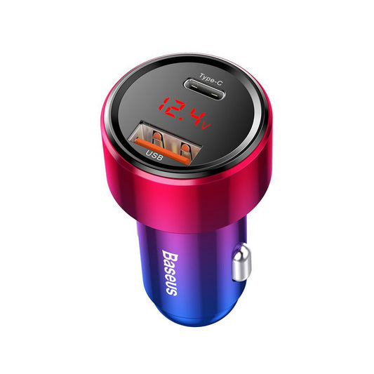 Baseus Magic Display Series autós töltő, 45W, 5A, 1 x USB-A - 1 x USB-C, Többszínű CCMLC20C-09