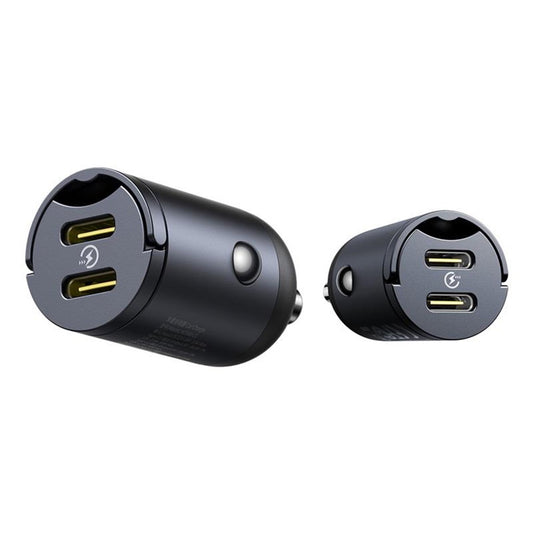 Baseus Tiny Star autós töltő, 30W, 3A, 2 x USB-C, Fekete C00035001121-03