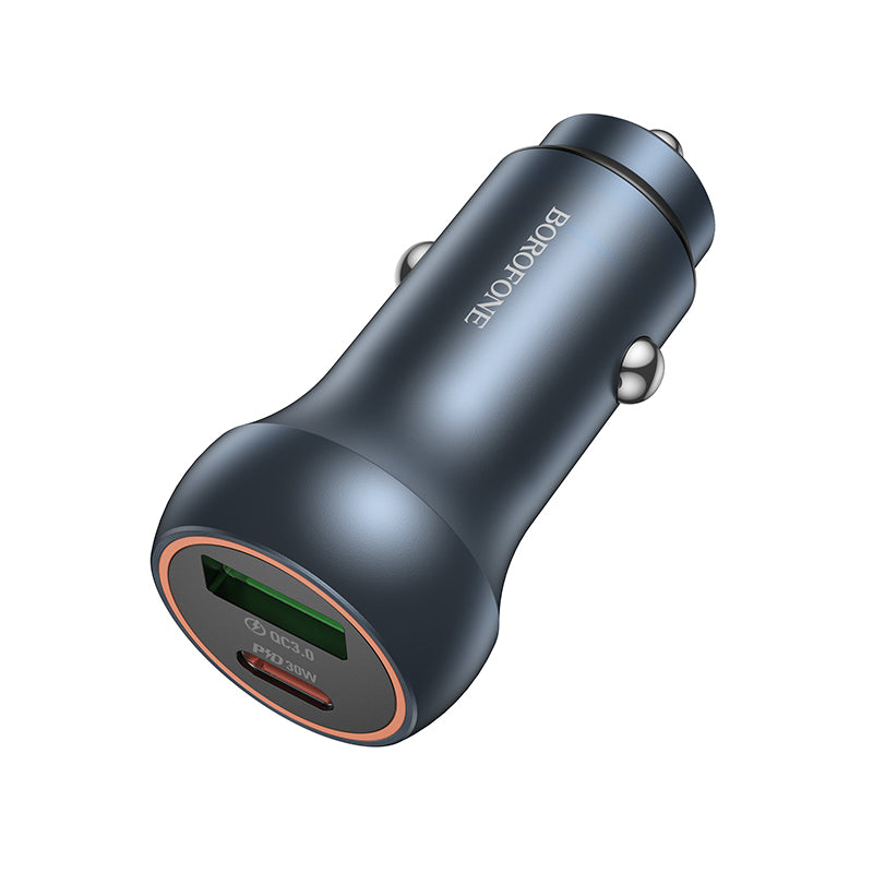 Borofone BZ32B Fresh autós töltő, 48W, 3A, 1 x USB-A - 1 x USB-C, szürke