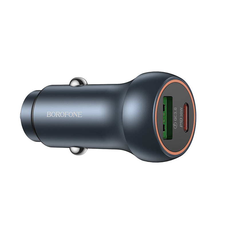 Borofone BZ32B Fresh autós töltő, 48W, 3A, 1 x USB-A - 1 x USB-C, szürke