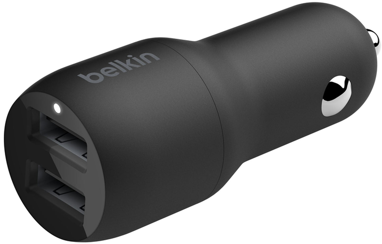 Belkin BoostCharge Dual autós töltő Lightning kábellel, 24W, 2.4A, 2 x USB-A, fekete CCD001bt1MBK