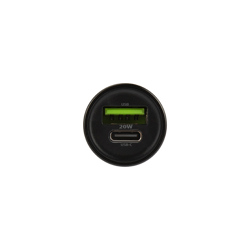 Autós töltő Lightning kábellel MaXlife MXCC-04, 20W, 3A, 1 x USB-A - 1 x USB-C, Fekete