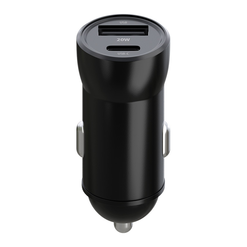 Autós töltő Lightning kábellel MaXlife MXCC-04, 20W, 3A, 1 x USB-A - 1 x USB-C, Fekete