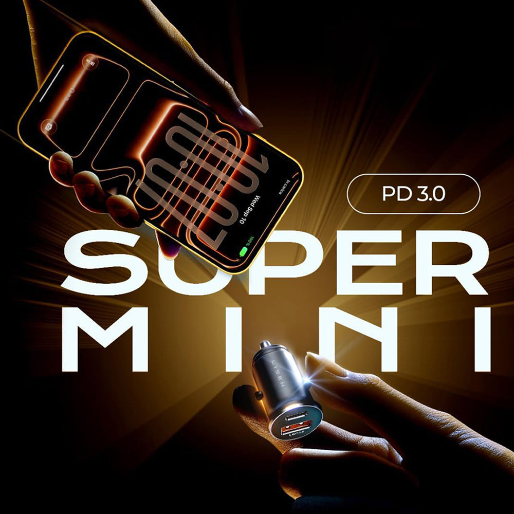 Autós töltő USB-C / Lightning kábellel Lisen, 48W, 3A, 1 x USB-A - 1 x USB-C, Fekete YL0223080035