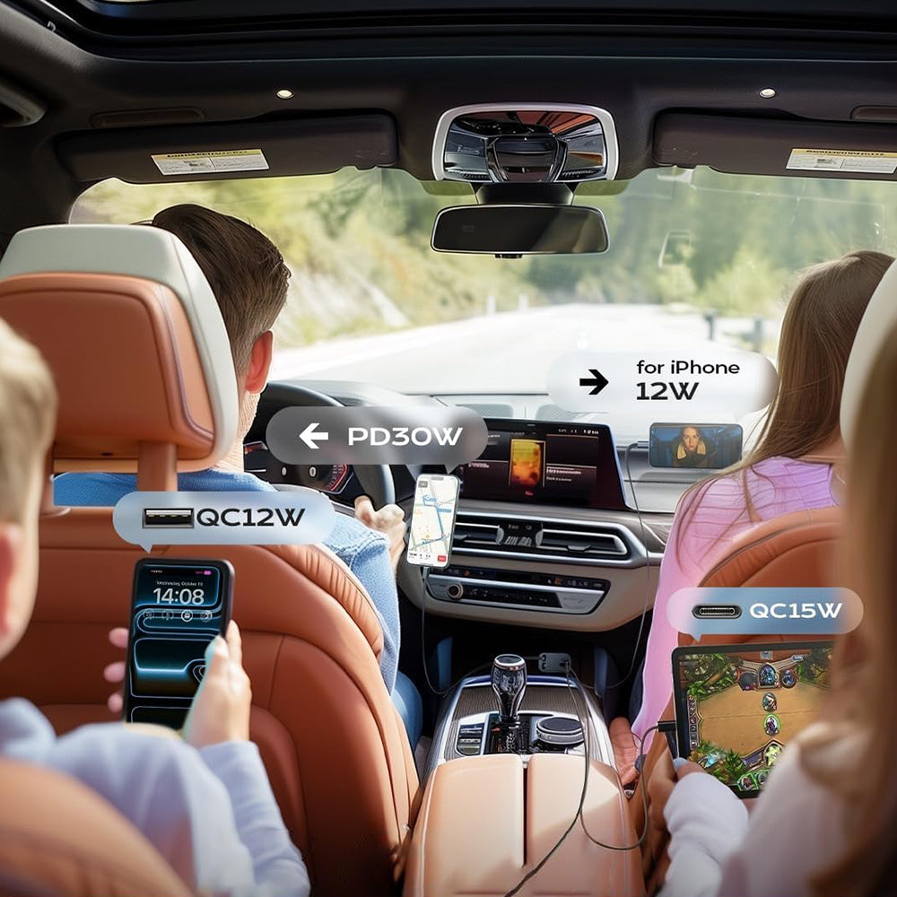 Autós töltő USB-C / Lightning kábellel Lisen, 69W, 3A, 1 x USB-A - 1 x USB-C, Fekete YL0224040031