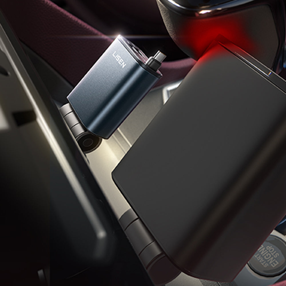 Lisen autós töltő USB-C kábellel, 57W, 3A, 1 x USB-A - 1 x USB-C, Fekete YL0325010016