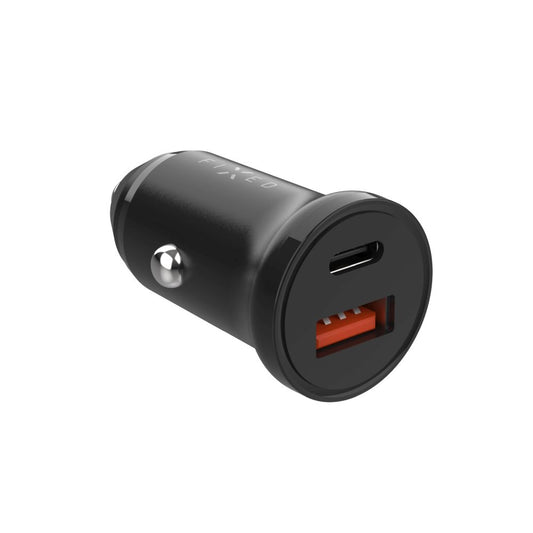 Fixed Auto Töltő, 20W, 3A, 1 x USB-A - 1 x USB-C, Fekete