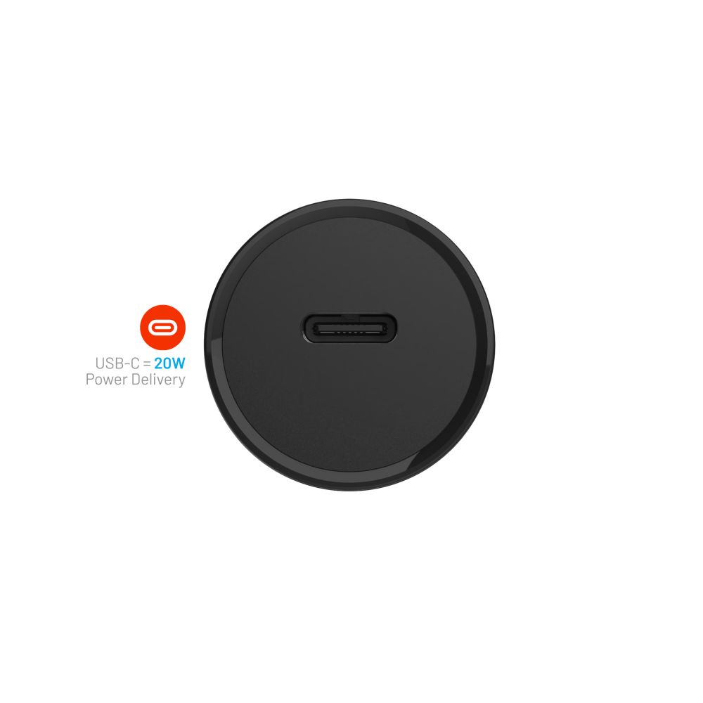 Auto töltő Fixed, 20W, 3A, 1 x USB-C, Fekete