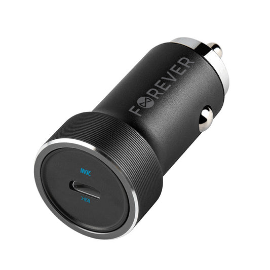 Forever CC-06 autós töltő, 20W, 3A, 1 x USB-C, Fekete