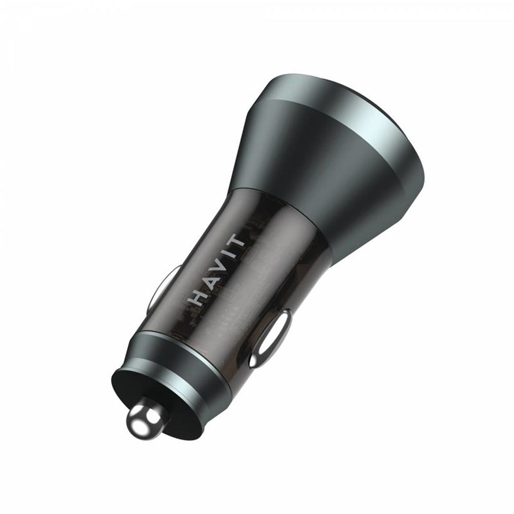 HAVIT CC2017 Autós Töltő, 45W, 3A, 1 x USB-A - 1 x USB-C, Fekete-Kék