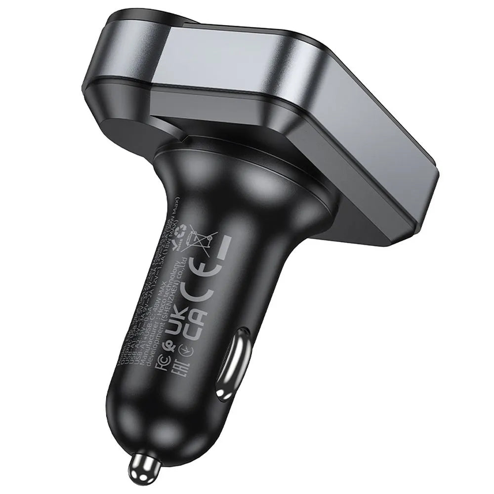 FM Bluetooth modulátor HOCO E86, 2 x USB-A - 1 x USB-C - 1 x microSD